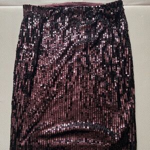 Ralph Lauren Black and Purple Sequin Pencil Skirt